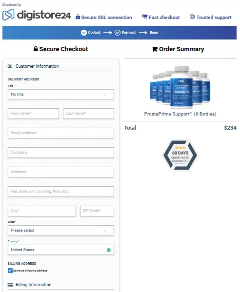 Prosta Prime Support - Secure Checkout Page